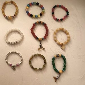 9 assorted Boho beaded bracelets! Hand made! Brand New!